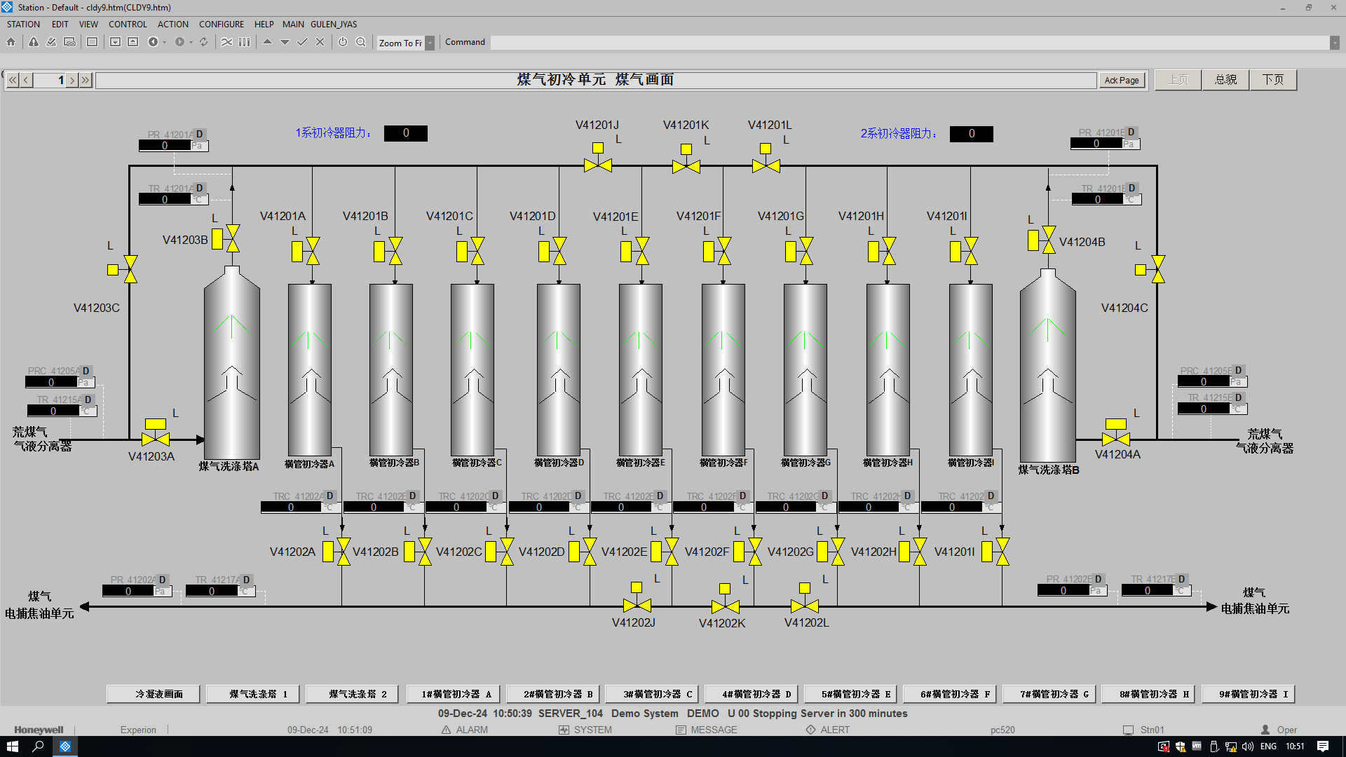 武钢焦化公司焦炉煤气精制一回收鼓冷单元升级改造控制系统成套项目